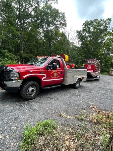 The Lumberland Fire Department airboat is brought to a successful river rescue on Monday, July 19.